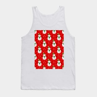 CHRISTMAS Snowman Pattern Red Tank Top